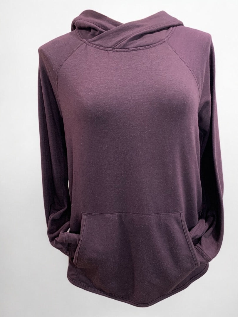 Medium Yogalicious Womens Purple Soft Pullover Hoodie Shirt