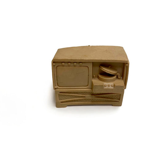 1950s Marx Miniature Dollhouse TV HiFi Stereo Beige 1:18 Scale