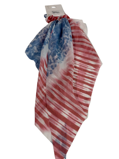Claires New Hair Elastics Sheer Fabric Cover Train Tail Patriotic