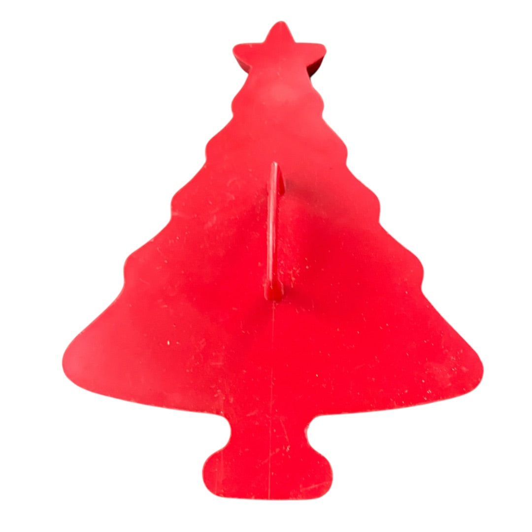 Tupperware 1970s Red Plastic Cookie Cutter USA Christmas Tree Holiday
