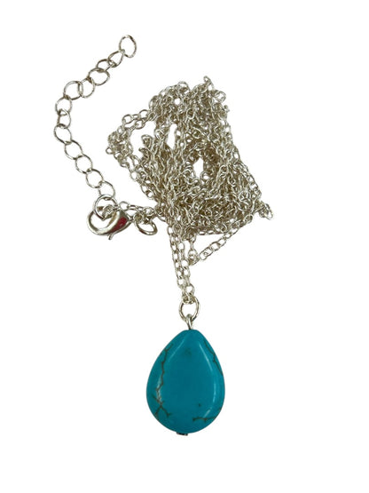 Turquoise Pendant Necklace Silverone 35 Inch Lobster Clasp