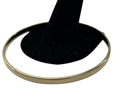 Goldtone Enameled Ivory Bangle Bracelet 2.6" Inside Diameter 4mm