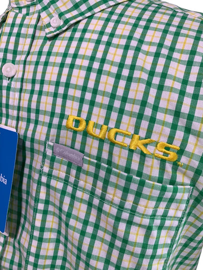 Medium Columbia Mens New Oregon Ducks Button Down Shirt Short Sleeve