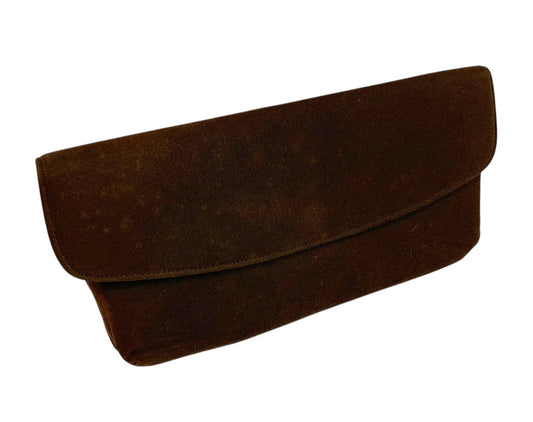 Vintage Brown Fabric Clutch Bag Purse and Change Purse
