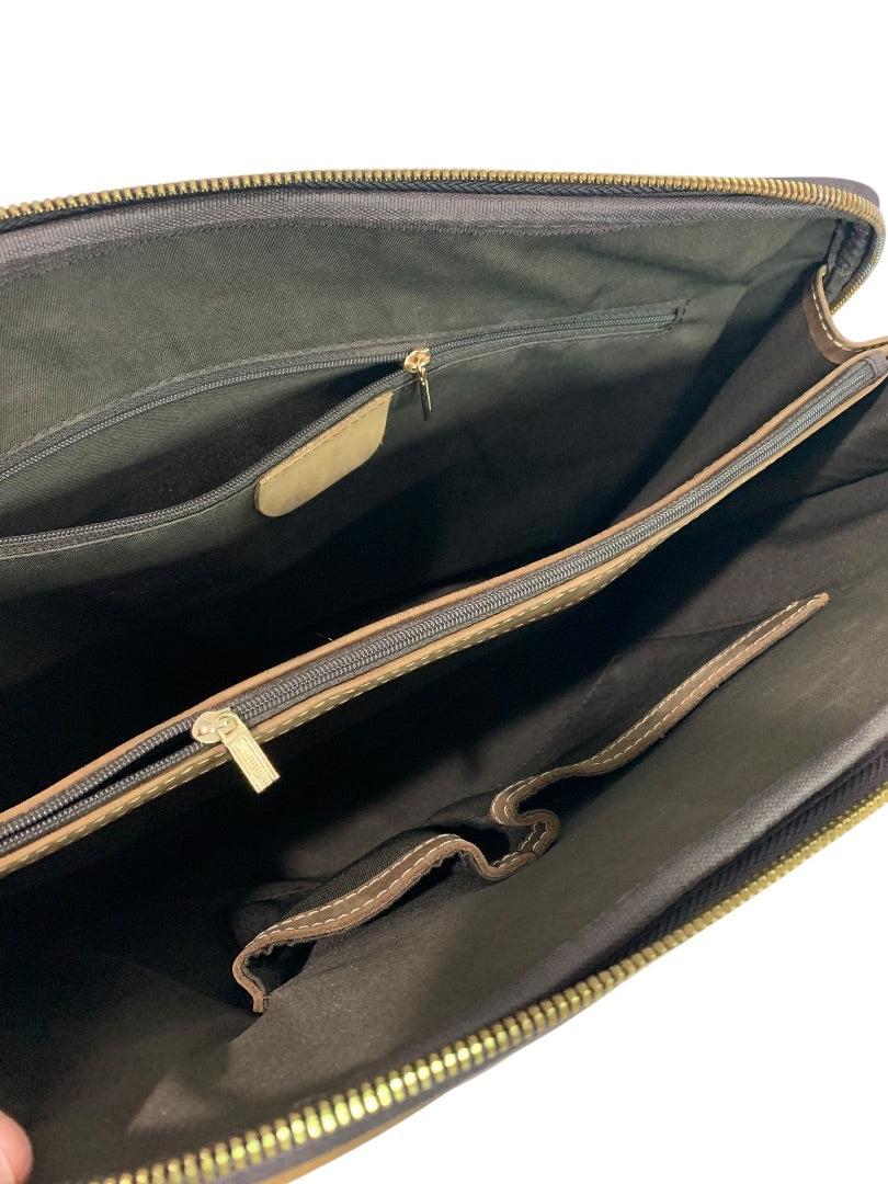 Quintessential Crocodile Style Genuine Leather Bag Briefcase Brown