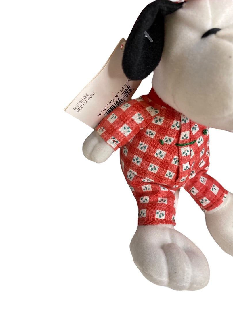 Vintage Whitmans Promotional Nighttime Snoopy Peanuts 9" Plush Bells Christmas