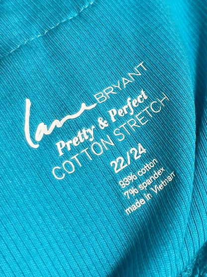 22/24 Lane Bryant Pretty & Perfect Womens Teal Tank Top Shirt