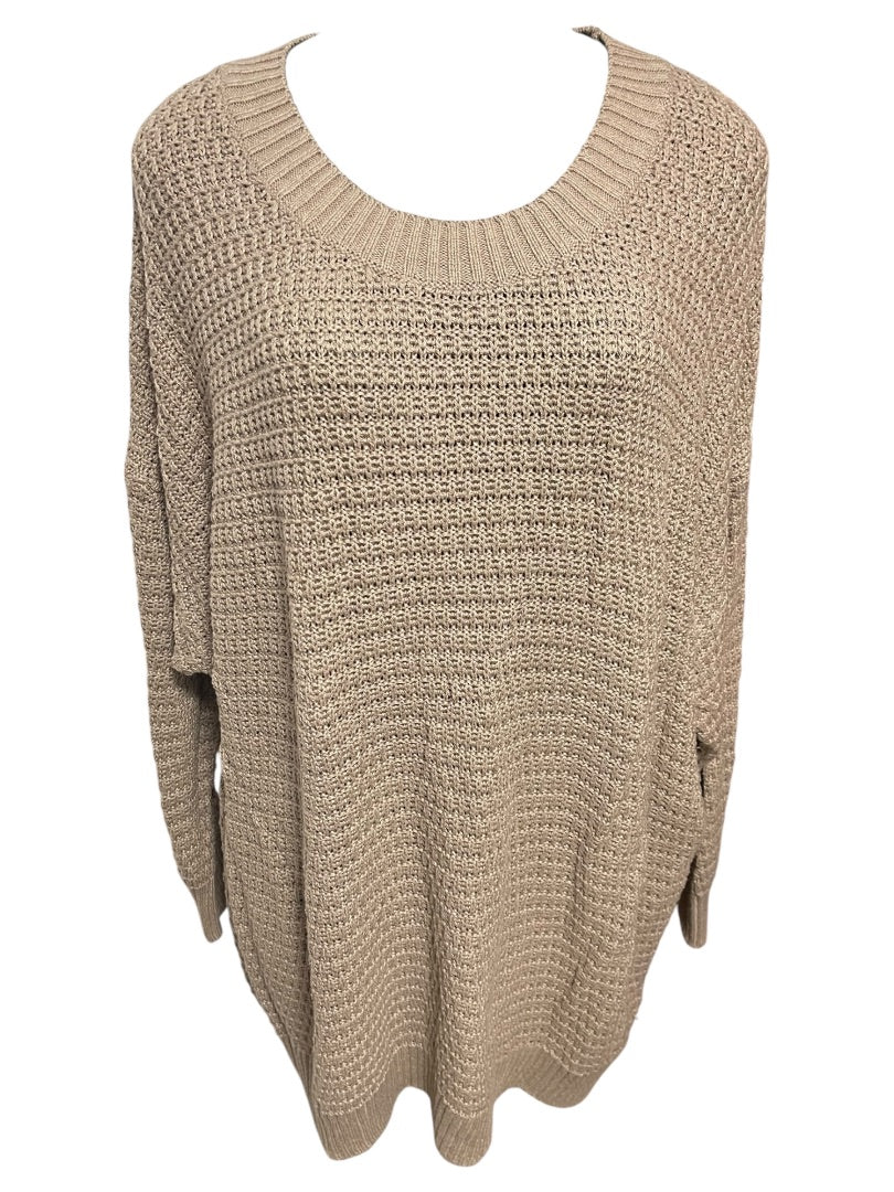 3X Old Navy Crew Neck Long Sleeve Womens Brown Sweater