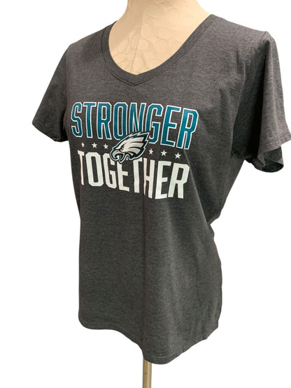Large NFL Pro Line Womens Philadelphia Eagles Stronger Together Tshirt V-Neck