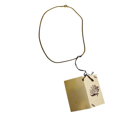 New The Fabrini Collection Goldtone Cobra Chain Necklace 16 Inch Spring Clasp