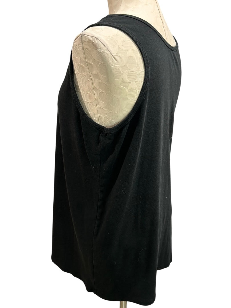 3X Bobbie Brooks Womens Black Scoop Neck Tshirt Tank Top Sleeveless
