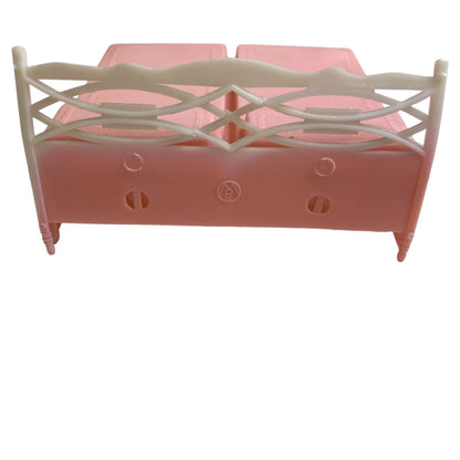 1950s MPC Dollhouse Miniature Bed Pink Plastic 1:24 Scale
