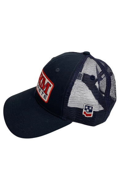 SRM Concrete Adjustable Snapback Mesh Cap Hat Navy Blue