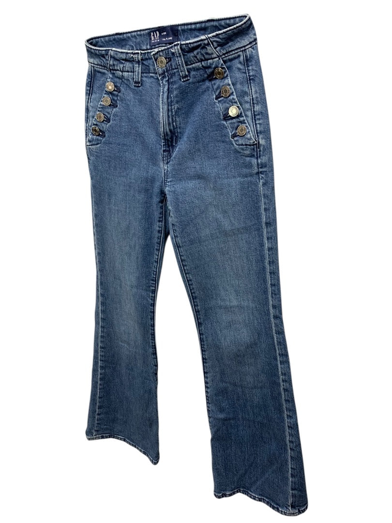 Size 25 (0S) Short Gap Womens Denim 70s Flare Jeans
