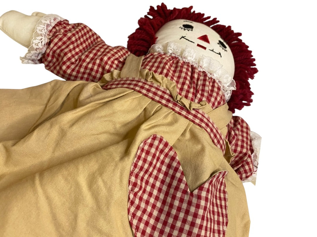 Vintage Raggedy Ann Rag Doll 21" Rustic Country Look Handmade