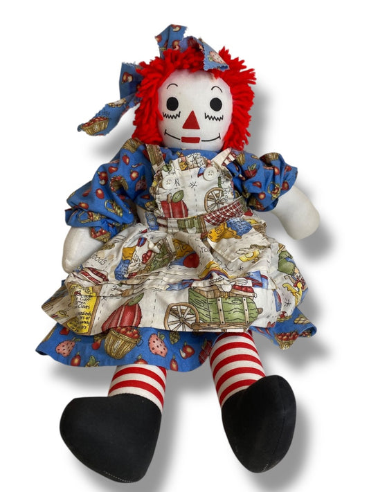 Vintage Raggedy Ann Rag Doll Handmade  19" Painted Face