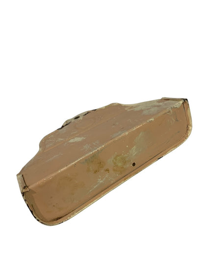 Retro Tin Wall Hanging Comb and Brush Shelf Holder Ivory Distressed
