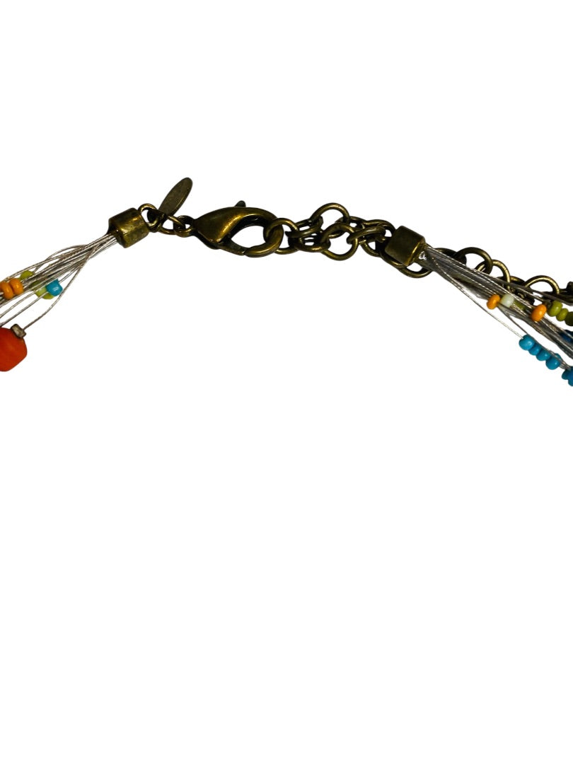 Chicos Boho Multistrand Seed Bead Multicolor Necklace 18-22"
