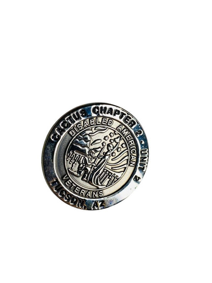 Vintage Cactus Chapter 2 Unit 2 Disabled Veterans Lapel Pin 1" Silvertone