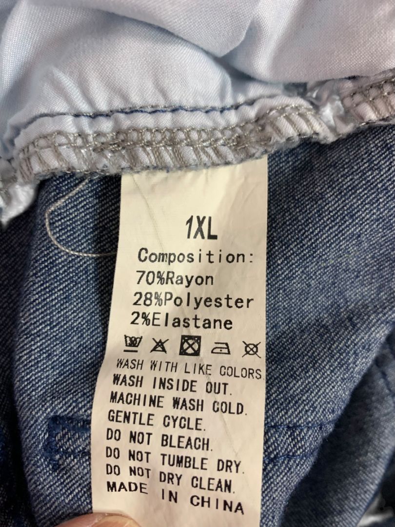 Size 1XL Womens Straight Leg Jeans Stretch Denim Dark Wash