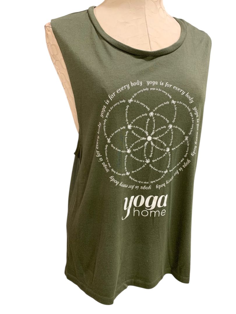 2XL Yoga Home Green Womens Olive Green Tank Top Lightweight