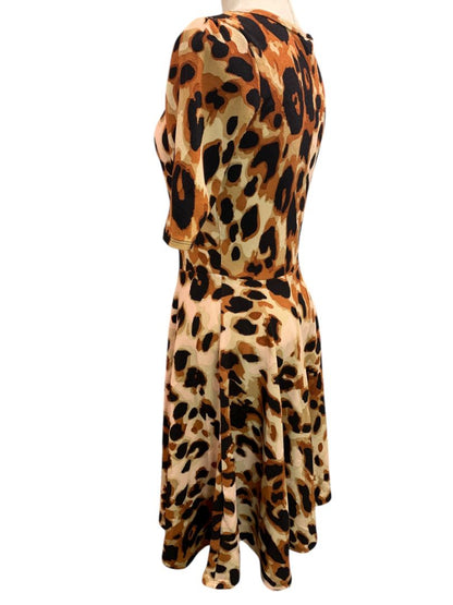 Medium LulaRoe Nicole Dress Scoop Neck Animal Print