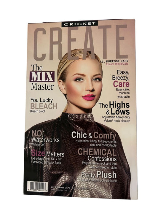 Cricket Create Hair Salon All Purpose Cape Styling Bleachproof New