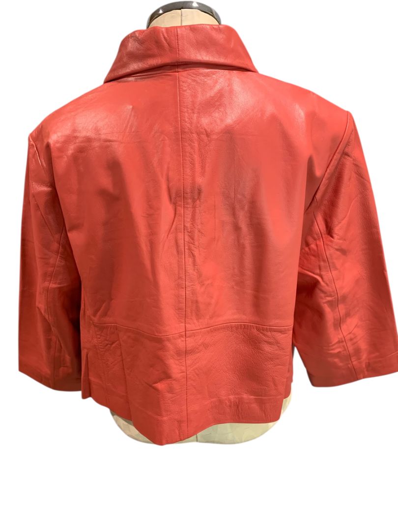 Size 22W Jessica London New Womens Coral Leather Jacket