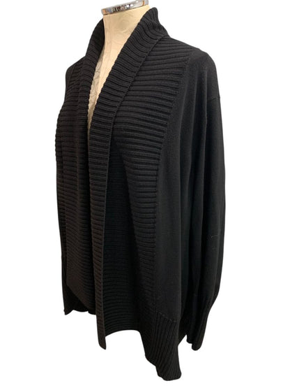 Size 3X International Concepts Woman Black Sweater Open Cardigan Shawl Collar