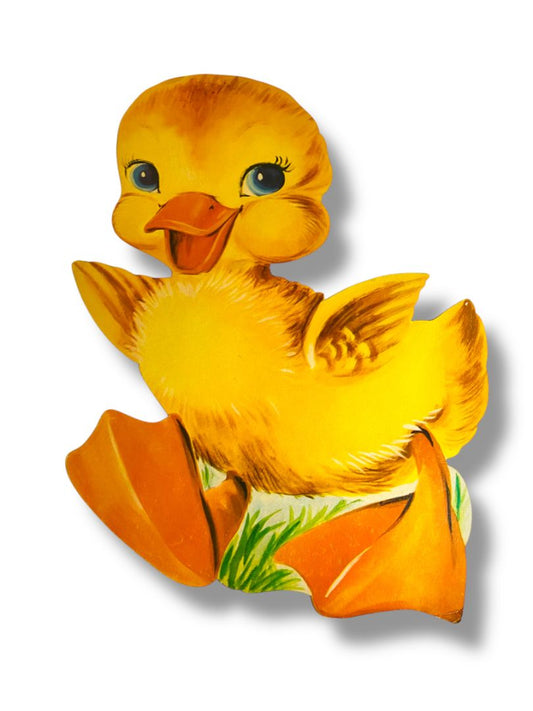 Vintage Spring Baby Duck 17" Diecut Cute Easter Paperboard Decor