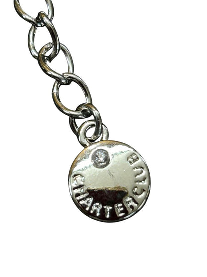 Silvertone Jewelry Set Pierced Earring Necklace Charter Club Sparkles