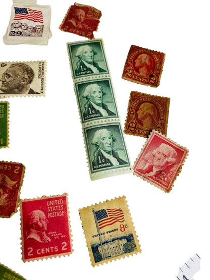Lot of 19 Vintage Postage Stamps US Estate Found FDR Monroe Washington