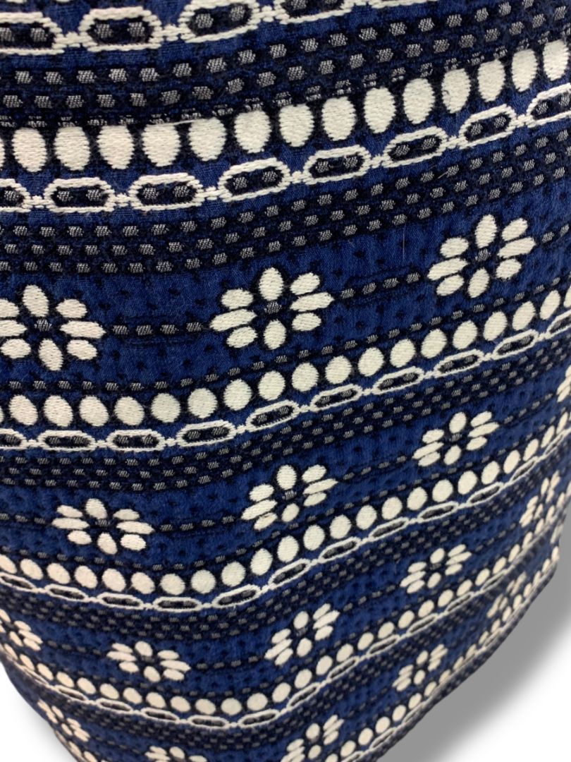 Size 2 J.Crew Floral Jacquard Mini Skirt Navy Blue Pockets 07835