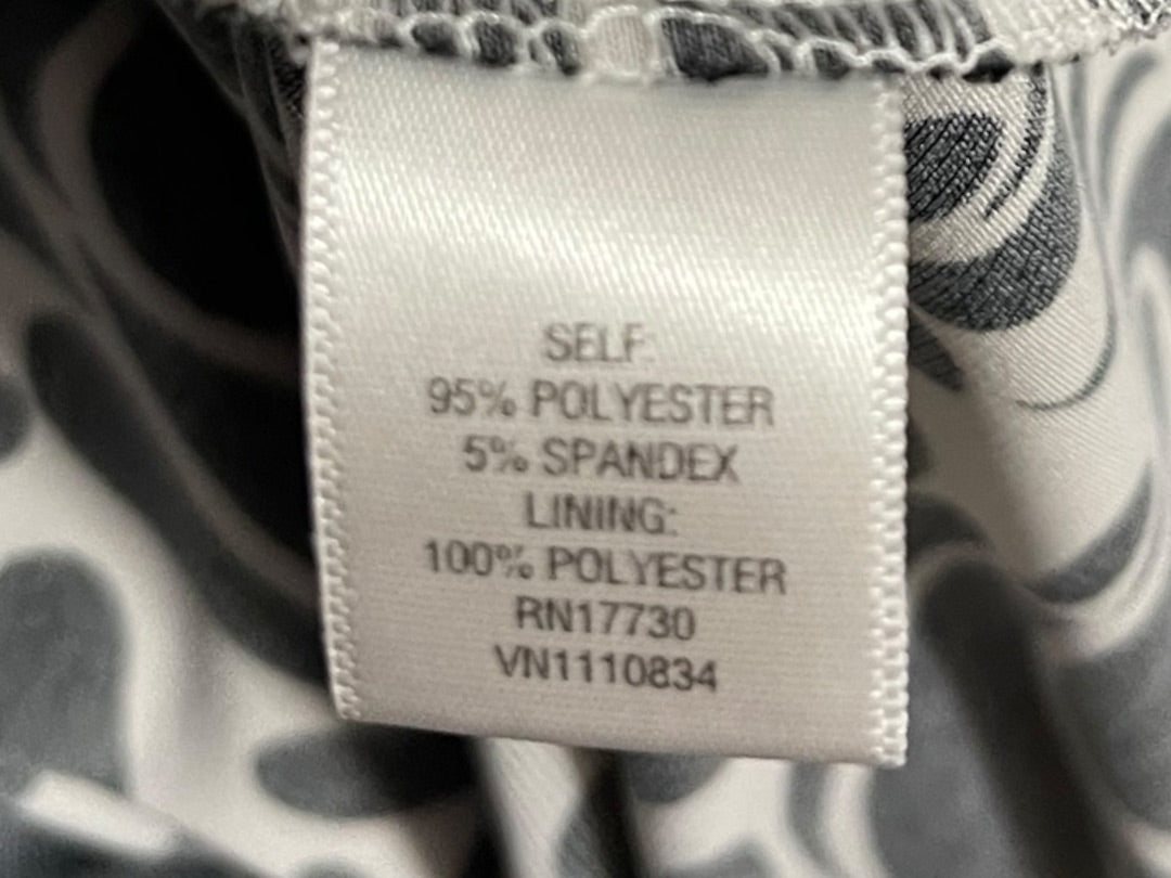 28W Merona Shore Sleeve Top Lined Long Dress Black & White