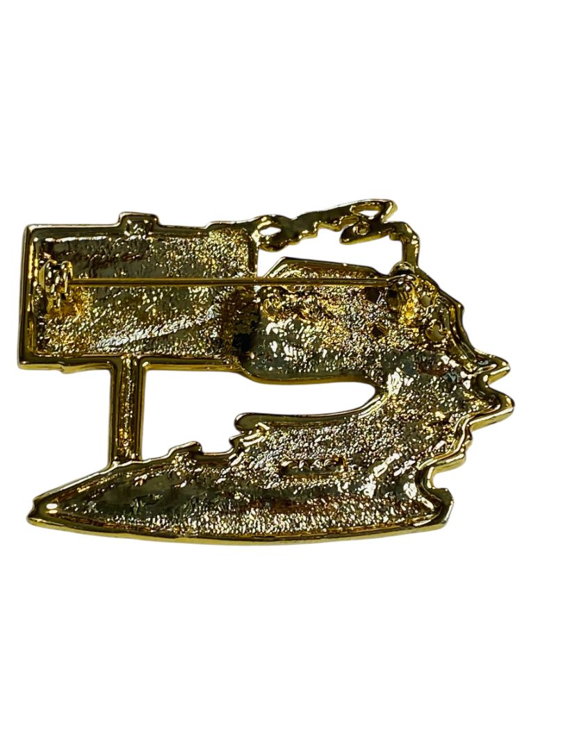 Vintage Goldtone House Sold For Sale Brooch Pin Realtor 2.25"