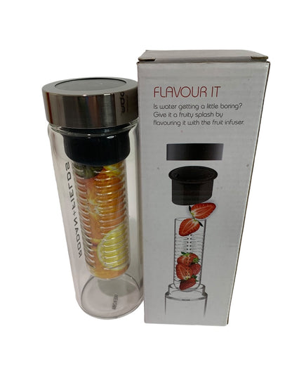 ASOBU Flavour It 20 oz Fruit Infuser Reusable Glass Water Bottle Infusion New
