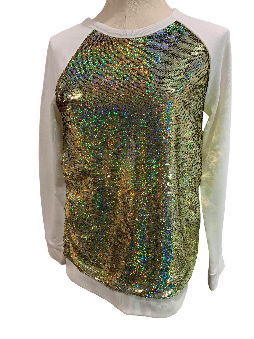 Size 14/16 Cat & Jack Girls Pullover Long Sleeve Shirt Glittery Sequins