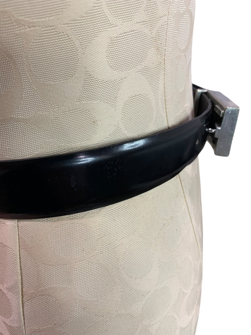 Size 28 Vicenza Black Leather Belt 415 Italian Calfskin Womens Buckle 1179