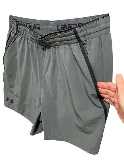 Large Under Armour Mens New Qualifier Performance Shorts Gray 1327678