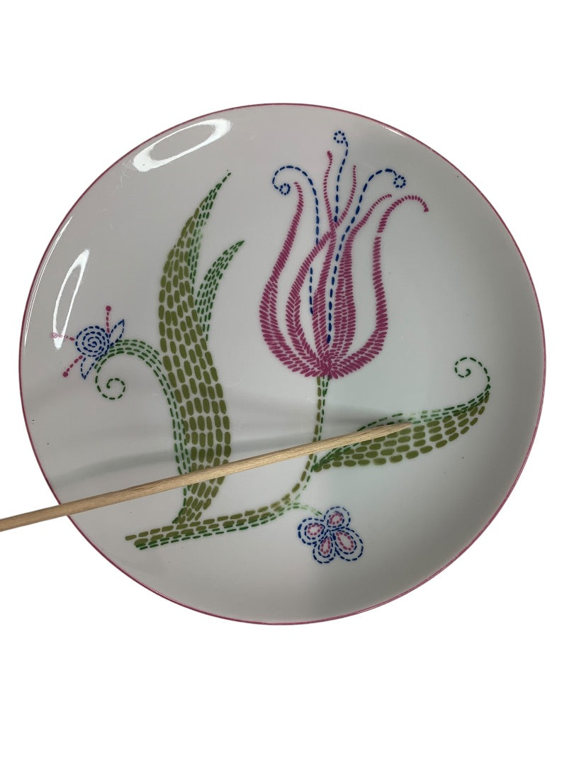Taste Setters Set of 5 Cross Stitch Salad Plates 7.5 Inch Vintage