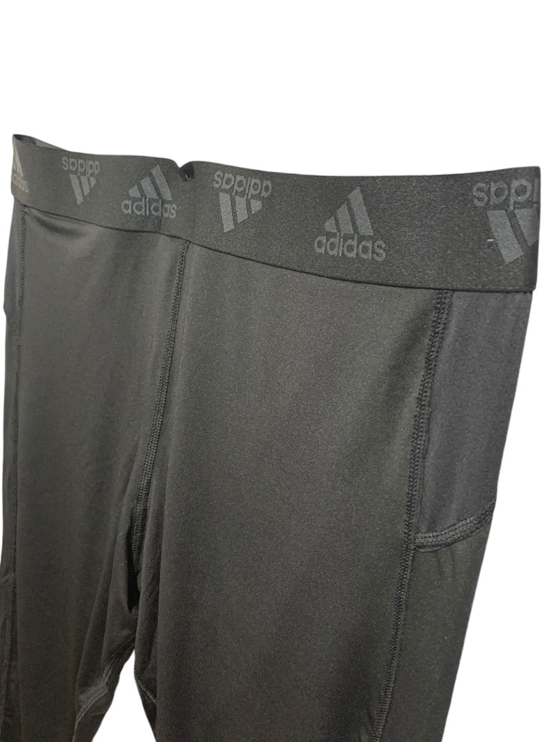 XL Adidas Mens New Black Training Tights 3/4 Length Tech Fit GM5034