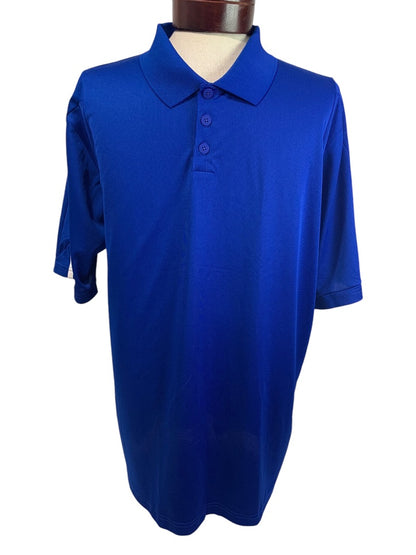 XL Adidas Golf Mens New Royal Blue Polo Shirt ClimaLite Striped Cuff P77778