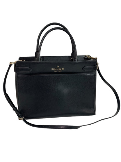 Kate Spade Staci Large Satchel Handbag Black Saffiano Leather WKRU6949