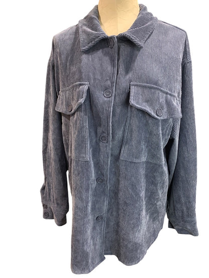 XL Ashley Womens Corduroy Button Up Shirt Shacket