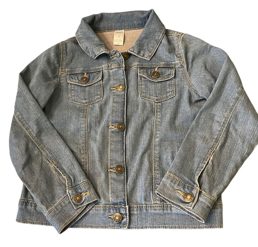 Size 7 Carters Kids Girls Jean Jacket Light Wash Denim