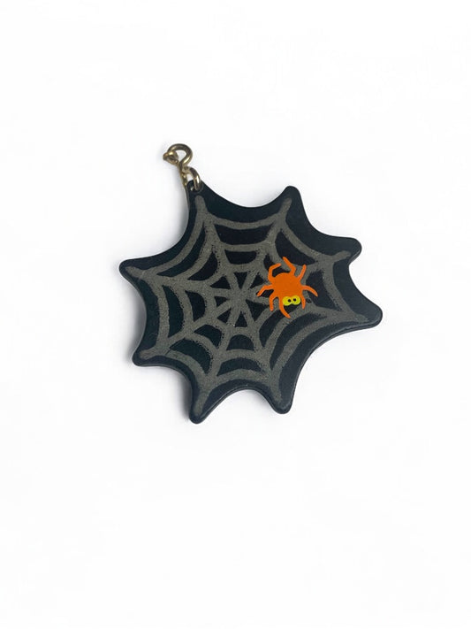 Vintage Halloween 1987 Hallmark Cards Plastic Spider Web Pendant Charm 2 Inch