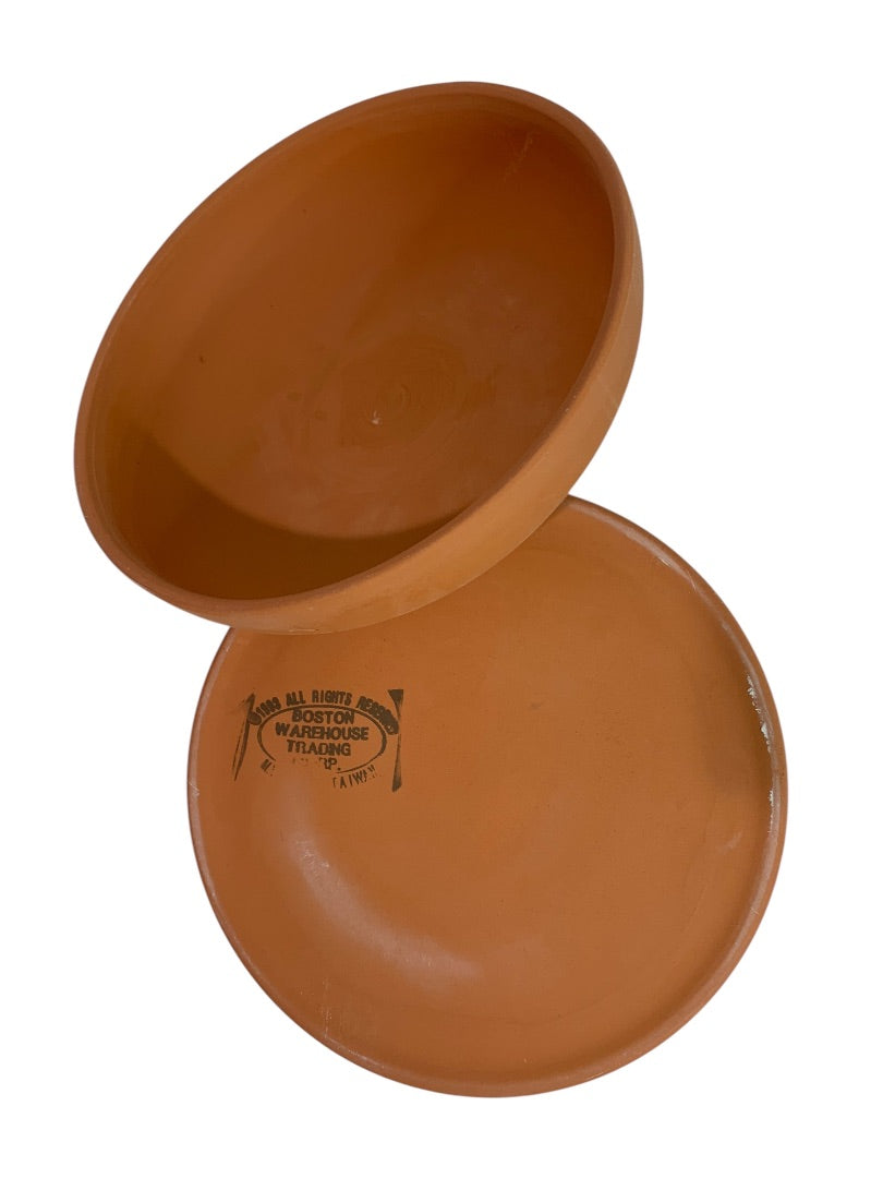 Boston Warehouse Terra Cotta Orignal Garlic Baker 4 Bulb Capacity with Box