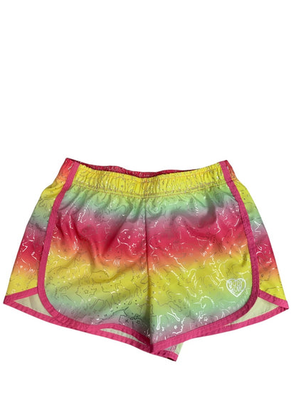 Size 12 Body Glove Girls Youth Unicorn Rainbow Running Shorts Lined