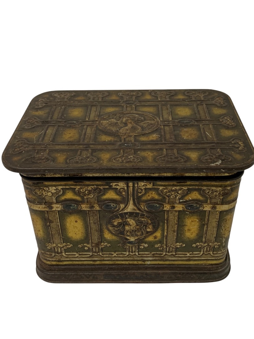 Antique Epicure Smoking Tobacco Hinged Tin Box US Tobacco Empty