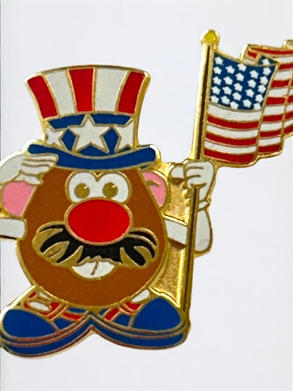 2001 Hasbro Mr Potato Head Uncle Sam Lapel Pin 1.25 Inch Patriotic USA